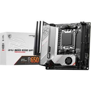 MSI MPG B650I EDGE WIFI, Mini ITX, AMD AM5, 2xDDR5, 2xM.2, 4xSATA 6Gb/s, RAID, 1xPCle, 1xHDMI, GbE LAN, Wireless AX+Bluetooth, 1xUSB-C, 5xUSB3.2, 3 Year Warranty