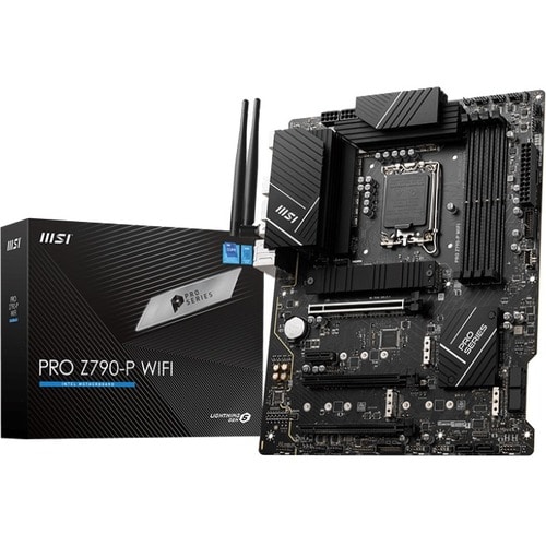 MSI PRO Z790-P WIFI, ATX, Intel LGA 1700, 4xDDR5, 4xM.2, 6xSATA 6Gb/s, RAID, 4xPCle, 1xHDMI, 1xDP, GbE LAN, Wireless AX+Bluetooth, 1xUSB-C, 3xUSB3.0, 4xUSB2.0