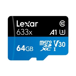 Lexar High-Performance 633X MicroSD, 64GB, UHS-I