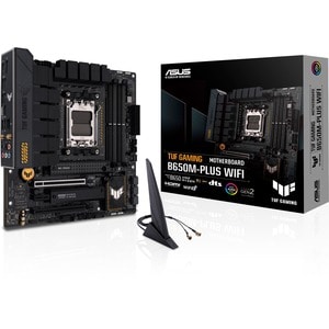 Asus TUF GAMING B650M-PLUS WIFI, Micro ATX, AMD AM5, 4xDDR5, 2xM.2, 4xSATA 6Gb/s, RAID, 3xPCle, 1xHDMI, 1xDP, 2.5GbE Ethernet, Wireless AX+Bluetooth, 1xUSB-C, 3xUSB-A, 4xUSB2.0
