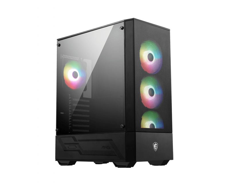 MSI MAG FORGE 112R, Mid-Tower, Tempered Glass, Drive Bays: 2x3.5", 3x2.5", Expansion Slot: 7, Motherboard Support: ATX/M-ATX/ITX, Pre-Installed fan: 4x120mm, Black, 1 Year Warranty