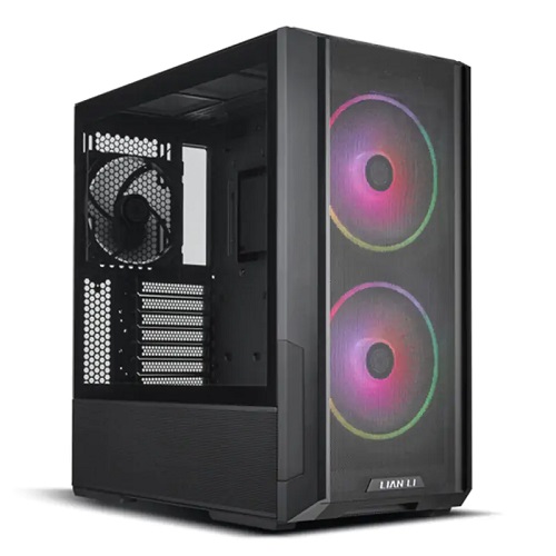 Lian-Li PC-LAN216RX, LandCool 216RX RGB, Mid-tower, Tempered Glass, Drive Bays: 2x3.5", 6x2.5", Expansion Slot: 7, Motherboard Support: E-ATX/ATX/Micro-ATX/Mini-ITX, Pre-Installed Fan: 2x160mm/1x140mm, Black, 1 Year Warranty