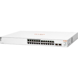 Aruba JL813A, Instant On 1830 Smart Managed PoE Switch, 24x Gigabit RJ45 Ports (12x POE Ports), 2xSFP 1Gbe Ports, PoE Budget: 195W, Limited Lifetime Warranty