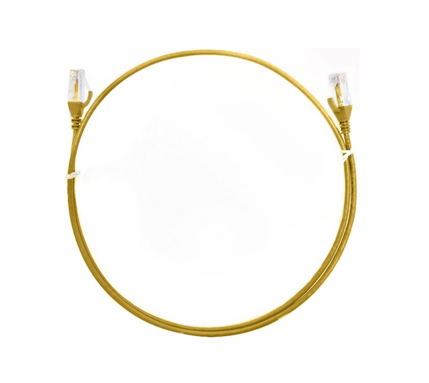 8Ware CAT6THINYE-1M, CAT6 Ultra Thin Slim Ethernet Network Cable, Length: 1m, Yellow, 3 Year Warranty