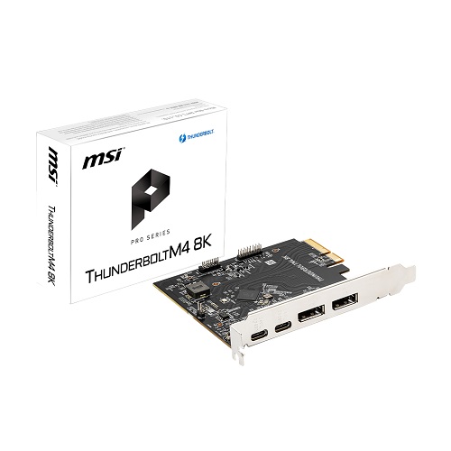 MSI THUNDERBOLTM4 8K,  JHL8540 Thunderbolt 4 Controller, 2xUSB-C, 1xUSB 2.0, 2xDP, 4xPCIe3.0, 1 Year Warranty