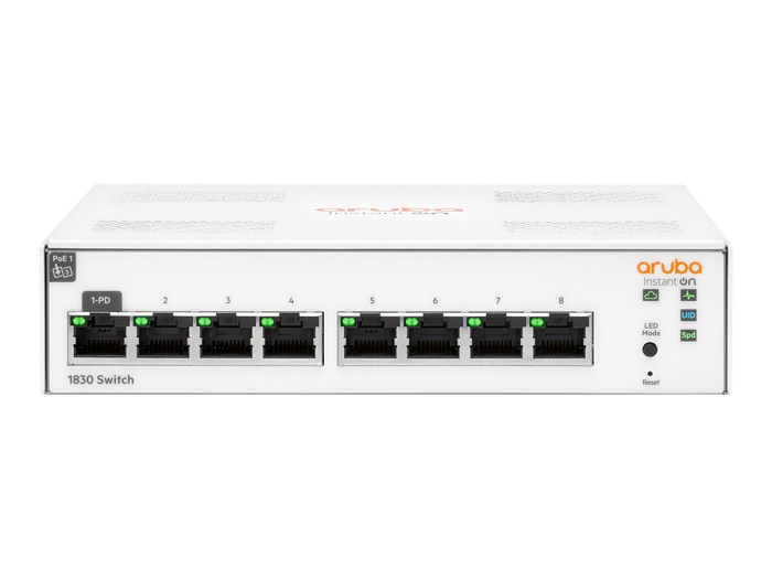 Aruba JL810A, Instant On 1830 Smart Managed Switch, 8x Gigabit RJ45 Ports, Limited Lifetime Warranty