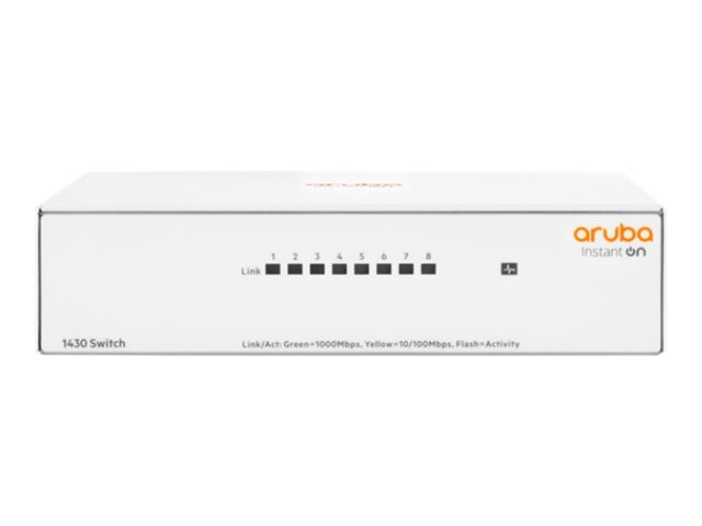 Aruba R8R45A, Instant On 1430 Unmanaged Switch, 8x Gigabit RJ45 Ports, Limited Lifetime Warranty
