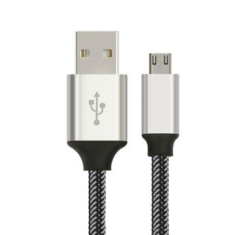 Astrotek AT-USBMICROBW-1M, 1m Micro USB Data Sync Charger Cable Cord Silver White Color for Samsung HTC Motorola Nokia Kndle Android Phone Tablet &amp; Devices, 1 Year