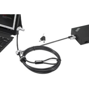 Lenovo 4XE1B81918, NanoSaver Twin Head MasterKey Cable Lock, Black, 3 Year Warranty