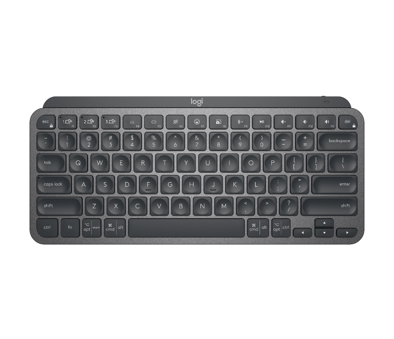 Logitech 920-010505, MX Keys Mini Keyboard, Wireless+Bluetooth, Wireless Range: 10m, USB, Graphite, 1 Year Warranty