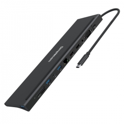 Simplecom CHN622, USB-C 12-in-1 Multiport Docking Station, 4xUSB 3.2, 2xHDMI, 1xVGA, 1 Year Warranty