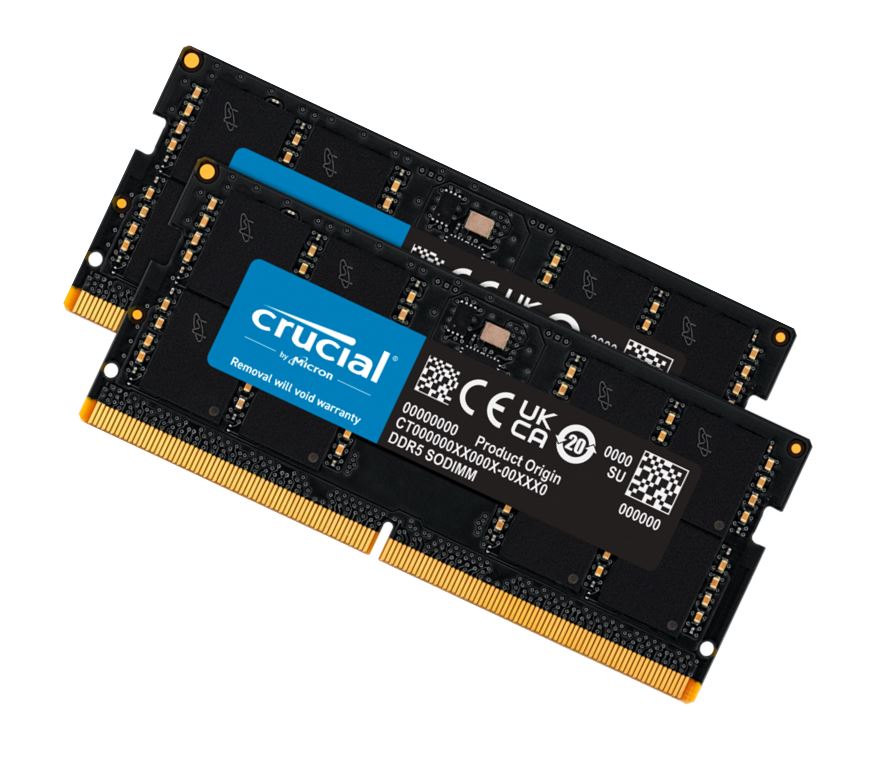 *Limits Apply, contact your AM* Crucial CT2K16G56C46S5, SODIMM, DDR5, 32GB(2x16GB), 5600MHz, CL46, 1.1V, Limited Lifetime Warranty