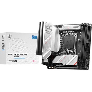 MSI MPG B760I EDGE WIFI DDR5, Mini ITX, Intel LGA 1700, 2xDDR5, 2xM.2, 4xSATA 6Gb/s, RAID, 1xPCIe, 1xHDMI, 1xDP, GbE LAN, Wireless AX+Bluetooth, 1xUSB-C, 4xUSB3.2, 2xUSB2.0, 3 Year Warranty