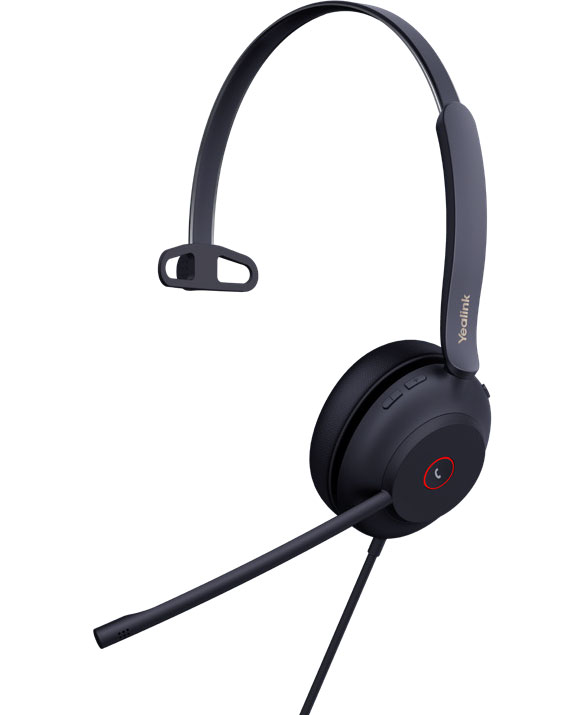 Yealink UH37-MONO-UC, Professional Headset, Mono, USB-A, Busylight, Wired, Black, 2 Year Warranty