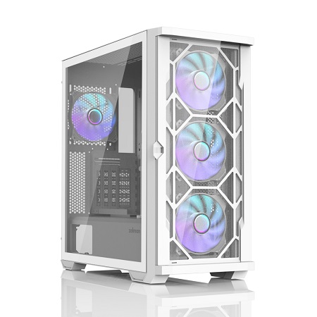 Zalman Z10 DUO WHITE, Mid-Tower, Tempered Glass, Drive Bays: 2x3.5", 2x2.5", Expansion Slot: 7, Motherboard Support: ATX/mATX/Mini-ITX, Pre-Installed Fan: 3x120mm, ARGB, 1 Year Warranty