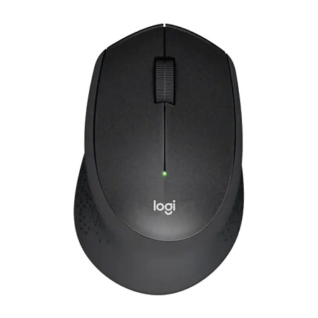 Logitech 910-004914, M331 Silent Plus Wireless Optical Mouse, USB, 1000 dpi, Black, 1 Year Warranty