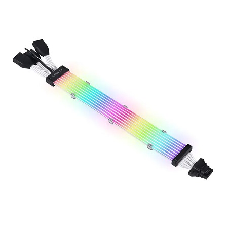 Lian Li PW168-8PV2, Strimer Plus V2 VGA Extension Cable, 12+4 Pin to 3x8 Pin, Length: 335mm, 8 Light Guide, ARGB, 1 Year Warranty
