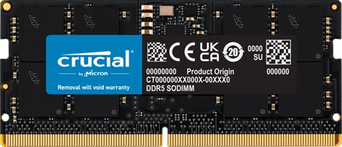 Crucial CT8G56C46S5, SODIMM, DDR5 8GB(1x8GB), 5600MHz, CL46, 1.1V, Limited Lifetime Warranty