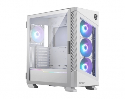 MSI MPG VELOX 100R WHITE, Mid-Tower, Tempered Glass, Drive Bays: 2x3.5", 2x2.5", Expansion Slot: 7, Motherboard Support: ATX/Micro-ATX/Mini-ATX, Pre-Installed Fan: 4x120mm, ARGB, White