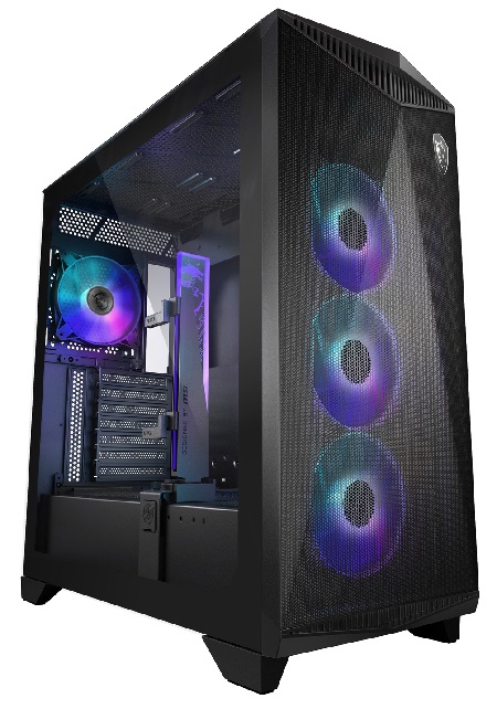 MSI MPG GUNGNIR 300R AIRFLOW, Mid-Tower, Tempered Glass, Drive Bays: 2x3.5"/2.5", 6x2.5", Expansion Slot: 7, Motherboard Support: ATX/M-ATX/ITX, Pre-Installed Fan: 4x120mm, ARGB, Black, 2 Year Warranty
