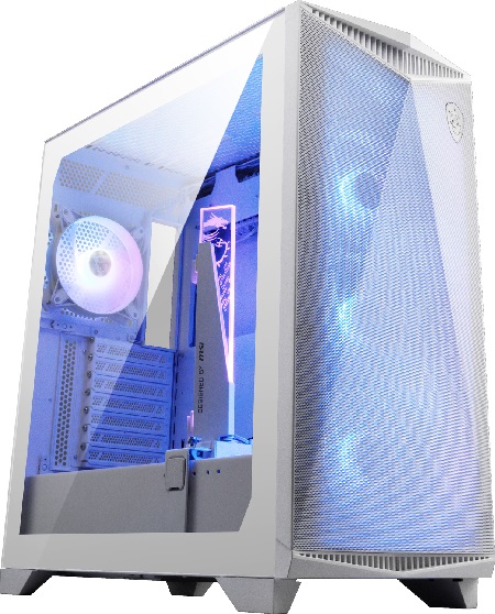 MSI MPG GUNGNIR 300R AIRFLOW WHITE, Mid-Tower, Tempered Glass, Drive Bays: 2x3.5"/2.5", 6x2.5", Expansion Slot: 7, Motherboard Support: ATX/M-ATX/ITX, Pre-Installed Fan: 4x120mm, ARGB, White, 2 Year Warranty