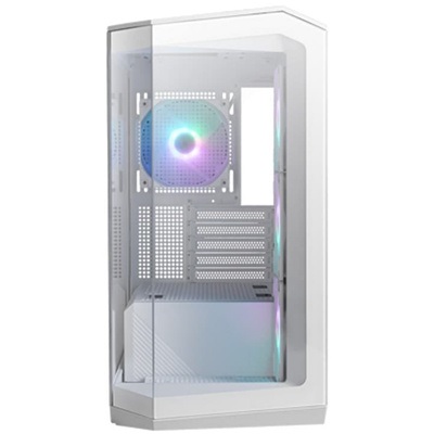MSI MAG PANO M100R PZ WHITE, Micro-Tower, Tempered Glass, Drive Bays: 1x3.5/2.5", Expansion Slot: 5, Motherboard Support: M-ATX/ITX, Pre-Installed fan: 4x120mm, ARGB, White, 2 Year Warranty