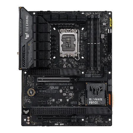 Asus TUF-GAMING-Z790-PLUS-WIFI, ATX, Intel LGA 1700, 4xDDR5, 4xM.2+4xSATA 6Gb/s, 5xPCIe, RAID, 1xHDMI, 1xDP, GbE LAN, Wireless AX+Bluetooth, 2xUSB-C, 4xUSB3.0, 2xUSB2.0, Aura Sync, 3 Year Warranty