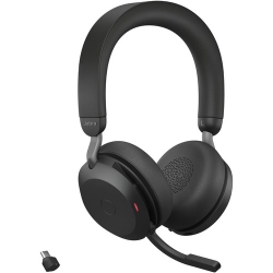 JABRA WIRELESS EVOLVE2 75 UC STEREO BLUETOOTH ANC HEADSET W/CHARGING STAND+LINK 390C BT
