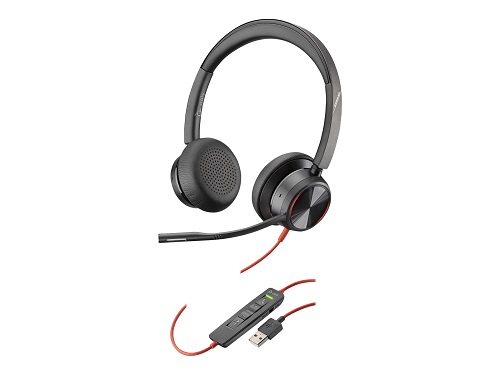 Poly 772K2AA, BlackWire 8225, Stereo Headset, On-ear, Active Noise Cancelling, USB-A, Wired, Black, 2 Year Warranty
