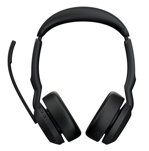 Jabra 25599-999-989, Evolve2 55 MS Headset with Charging Stand, Stereo, On-ear, Active Noise Cancelling, USB-A, Wireless+Bluetooth, Black, 2 Year Warranty