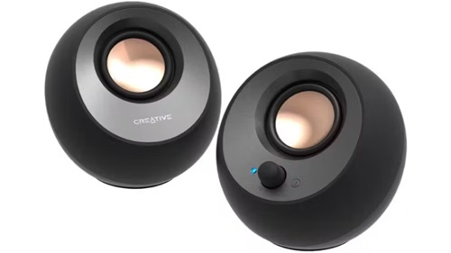 Creative 90049355, Labs Pebble V3 Minimalistic 2.0 Speaker, Bluetooth, USB-C, Black, 1 Year Warranty