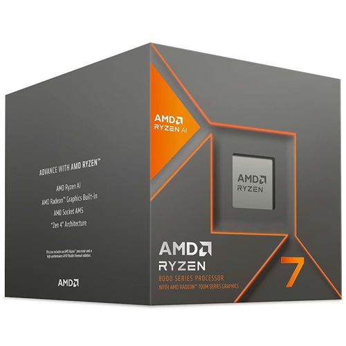 AMD 100-100001236BOX, Ryzen 7-8700G, AM5 Socket, 8 Core, 16 Threads, Base: 3.8GHz, Turbo: 5.1GHz, 24MB Cache, TDP: 65W, 3 Year Warranty