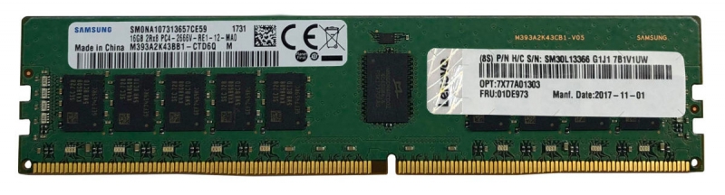 Lenovo 4X77A08632, ThinkSystem, RDIMM, TruDDR4, 16GB(2Rx8), 3200MHz, 1.2V, 1 Year Warranty