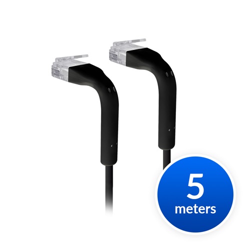 Ubiquiti UACC-CABLE-PATCH-OUTDOOR-5M-BK, UniFi Patch 5e Cable, RJ-45 to RJ-45, Length: 5m, Black, 1 Year Warranty