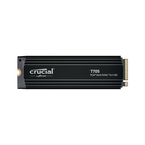 *Limits Apply, contact your AM* Crucial CT2000T705SSD5, T705 with Heatsink, 2TB, M.2 NVMe, PCIe5.0, Read Speed: Up to 14500MB/s, Write Speed: Up to 12700MB/s, 5 Year Warranty
