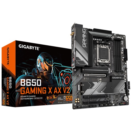 Gigabyte GA-B650-GAMING-X-AX-V2, ATX, AMD AM5, 4xDDR5, 3xM.2, 4xSATA 6Gb/s, RAID, 3xPCIe, 1xHDMI, 1xDP, GbE LAN, Wireless AX+Bluetooth, 1xUSB-C, 4xUSB3.2, 3xUSB2.0, 3 Year Warranty