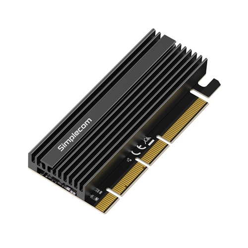 Simplecom EC415B, NVMe M.2 SSD to PCIe Expansion Card, Aluminium Heat Sink, Black, 1 Year Warranty