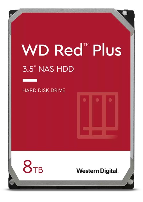 Western Digital WD80EFPX, Red Plus, 8TB, 3.5" SATA 6Gb/s, 5640RPM, 256MB Cache, 3 Year Warranty