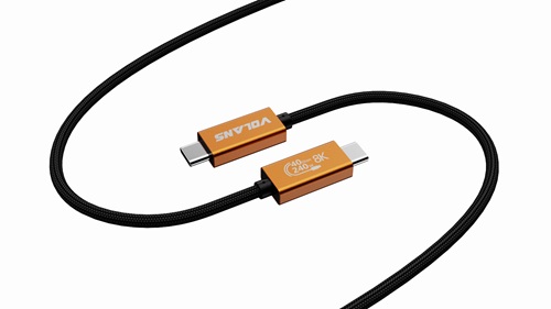 Volans VL-UT40, Aluminium USB4 Type-C Cable, Male to Male, Length: 0.5m, Black, 1 Year Warranty