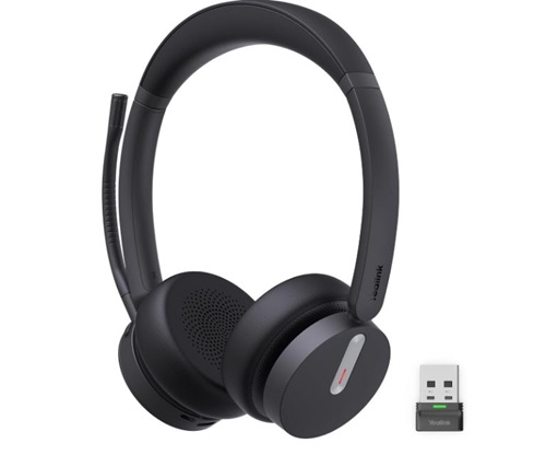 Yealink BH70-D-UC-C, BH70 UC Wireless Headset, Bluetooth, Stereo, On-ear, Noise Cancelling, with Dongle BT51, USB-C, Black, 2 Year Warranty (for Office Worker and Hybrid Worker)