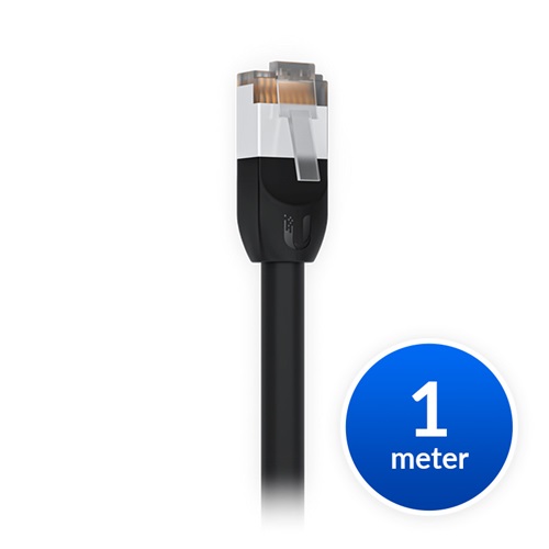 UBIQUITI UniFi PATCH CABLE OUTDOOR, RJ45, UP TO PoE+++, (1M)BLACK, 1YR