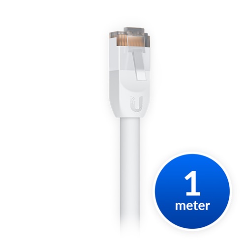 Ubiquiti UACC-CABLE-PATCH-OUTDOOR-1M-W, UniFi Patch Cable, RJ-45 to RJ-45, Length: 1m, White, 1 Year Warranty