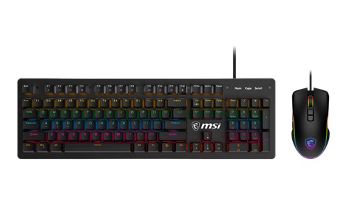 MSI Mechanical Gaming Keyboard with Mouse, Wired, USB2.0, Blue Switches