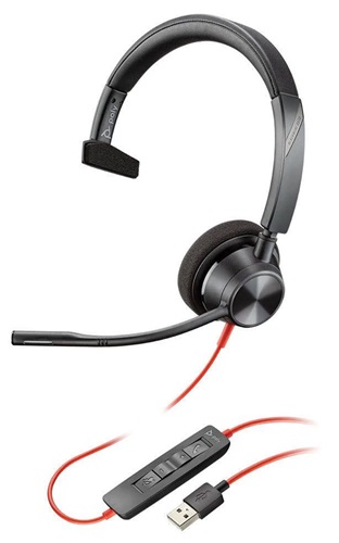 HP/Poly Blackwire 3310 MS, Wired Stereo Headset, USB-C/A