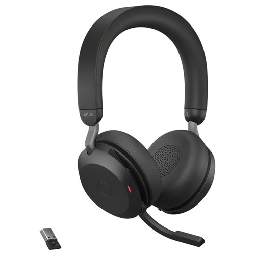 JABRA WIRELESS EVOLVE2 75 UC STEREO BLUETOOTH ANC HEADSET W/CHARGING STAND+LINK 390A BT
