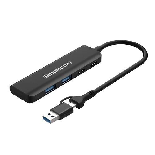 Simplecom CH385, 4-Port SuperSpeed USB 3.2 G1 USB-A and USB-C Combo Hub, 2xUSB-A Female, 2xUSB-C Female Ports, 1 Year Warranty