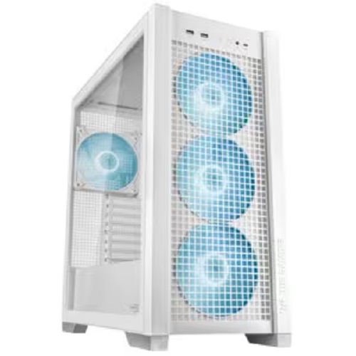 Asus TUF GAMING GT302 ARGB WHT, Mid Tower, Tempered Glass, Drive Bays: 2x3.5"/2.5", 2x2.5", Expansion Slot: 11, Motherboard Support: E-ATX/ATX/Micro-ATX/Mini ITX, Pre-Installed Fan: 4x140mm, ARGB, White, 2 Year Warranty