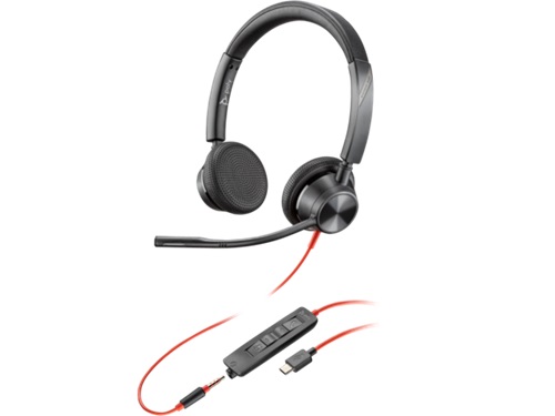 HP/Poly 8X223AA, Blackwire 8225 UC, Wired Stereo Headset, USB-C/A, Active Noise Cancelling (ANC), Black