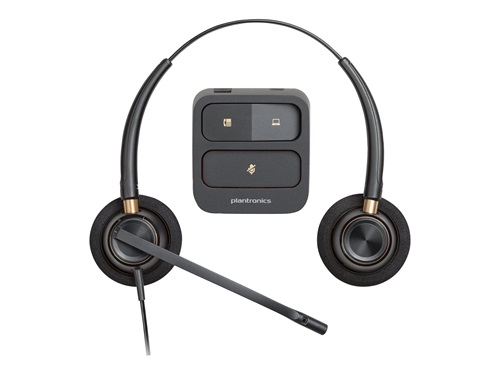 HP/Poly 783P7AA, EncorePro HW520D, Wired Stereo Headset, Quick Disconnect, USB, Black, 2 Year Warranty (Works with Deskphone and PC)