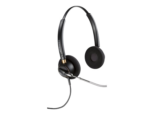 HP/Poly 783P9AA, EncorePro HW520V, Wired Stereo Headset, Quick Disconnect, USB, Black, 2 Year Warranty (Works with Deskphone and PC)